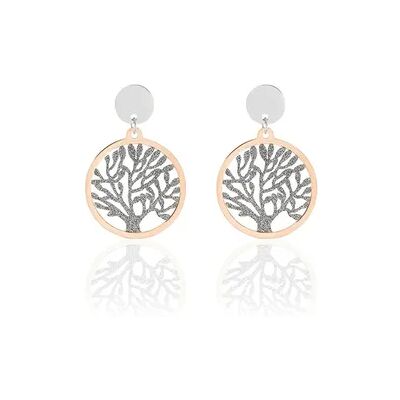 OROVIVO DONKA Damen Ohrringe Lang Edelstahl Bicolor Lebensbaum, Ohrringe Lang ohne Stein OROVIVO DONKA Damen Ohrringe Lang Edelstahl Bicolor Lebensbaum, Ohrringe Lang ohne Stein