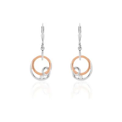 OROVIVO NALAN 2 Damen Ohrringe Lang Silber Bicolor 925 Zirkonia Weiß Doppelkreis, Ohrringe Lang mit Stein OROVIVO NALAN 2 Damen Ohrringe Lang Silber Bicolor 925 Zirkonia Weiß Doppelkreis, Ohrringe Lang mit Stein