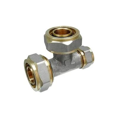 Pipetec Schraubfitting-T-Stück 26 x 3,0 - 26 x 3,0 - 20 x 2,0 mm für Alu-Mehrschicht-Verbundrohr Pipetec Schraubfitting-T-Stück 26 x 3,0 - 26 x 3,0 - 20 x 2,0 mm für Alu-Mehrschicht-Verbundrohr