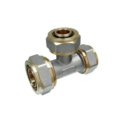 Pipetec Schraubfitting-T-Stück 26 x 3,0 - 20 x 2,0 - 20 x 2,0 mm für Alu-Mehrschicht-Verbundrohr Pipetec Schraubfitting-T-Stück 26 x 3,0 - 20 x 2,0 - 20 x 2,0 mm für Alu-Mehrschicht-Verbundrohr