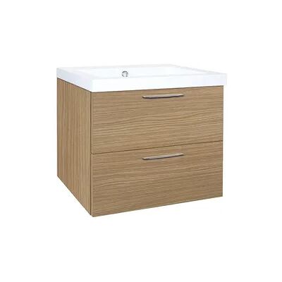 Evenes Waschtischunterschrank + Mineralguss-Waschtisch EKRY, Eiche natur, 2 Auszüge, 610 x 550 x 510 mm Evenes Waschtischunterschrank + Mineralguss-Waschtisch EKRY, Eiche natur, 2 Auszüge, 610 x 550 x 510 mm