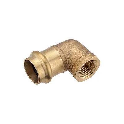 Pipetec Press-Winkel 90° aus Rotguss - 28 mm - 1 Zoll IG für Kupferrohre - DVGW-zertifiziert - für Presskontur V & M Pipetec Press-Winkel 90° aus Rotguss - 28 mm - 1 Zoll IG für Kupferrohre - DVGW-zertifiziert - für Presskontur V & M