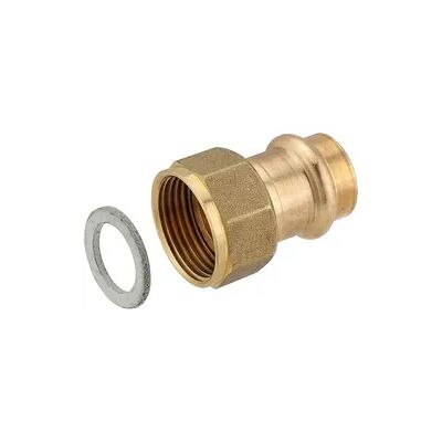 Pipetec Press-Übergangsverschraubung aus Rotguss 18 mm - 3/4'' IG (Überwurf) - flachdichtend - für Kupferrohre - DVGW - für V- & M-Kontur Pipetec Press-Übergangsverschraubung aus Rotguss 18 mm - 3/4'' IG (Überwurf) - flachdichtend - für Kupferrohre - DVGW - für V- & M-Kontur