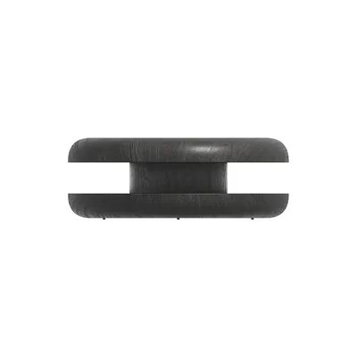 SalesFever Couchtisch Ø 90 cm rund drehbar MDF mit Eschenholzfurnier B 90 x T 90 x H 35 cm schwarz SalesFever Couchtisch Ø 90 cm rund drehbar MDF mit Eschenholzfurnier B 90 x T 90 x H 35 cm schwarz