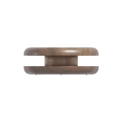 SalesFever Couchtisch Ø 90 cm rund drehbar MDF mit Walnussholzfurnier B 90 x T 90 x H 35 cm Walnuss SalesFever Couchtisch Ø 90 cm rund drehbar MDF mit Walnussholzfurnier B 90 x T 90 x H 35 cm Walnuss