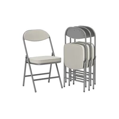 OKWISH Klappstühle 4er-Set mit Polyesterbezug und Metallgestell, Cremeweiß, 45 x 48,5 x 82 cm, gepolstert und platzsparend klappbar OKWISH Klappstühle 4er-Set mit Polyesterbezug und Metallgestell, Cremeweiß, 45 x 48,5 x 82 cm, gepolstert und platzsparend klappbar