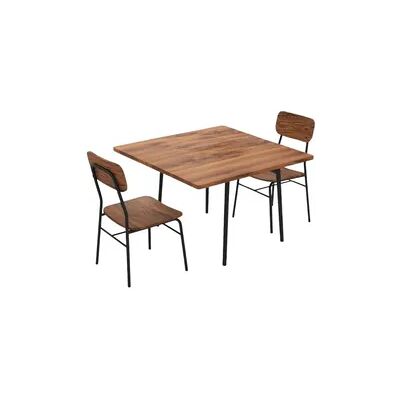 COSTWAY Bar Tisch Set 3-teiliges Esstisch mit 2 Stühlen COSTWAY Bar Tisch Set 3-teiliges Esstisch mit 2 Stühlen