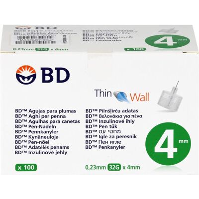 + Prisoma GmbH BD THIN Wall Pen-Nadeln 0,23 32 Gx4 mm 100 St. + Prisoma GmbH BD THIN Wall Pen-Nadeln 0,23 32 Gx4 mm 100 St.