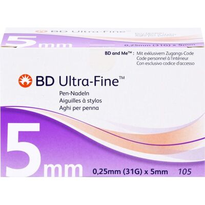 1001 Artikel Medical GmbH BD ULTRA-FINE Pen-Nadeln 5 mm 31 G 0,25 mm 105 St. 1001 Artikel Medical GmbH BD ULTRA-FINE Pen-Nadeln 5 mm 31 G 0,25 mm 105 St.