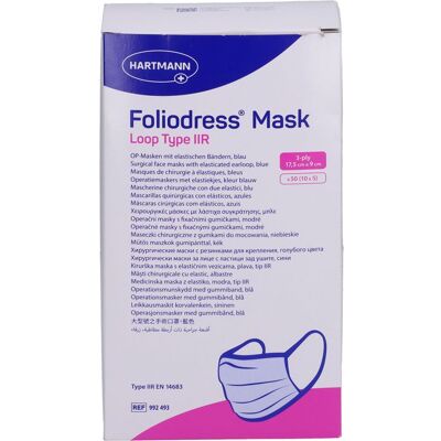 Paul Hartmann AG FOLIODRESS mask Comfort loop Typ IIR OP-M.blau 50 St. Paul Hartmann AG FOLIODRESS mask Comfort loop Typ IIR OP-M.blau 50 St.