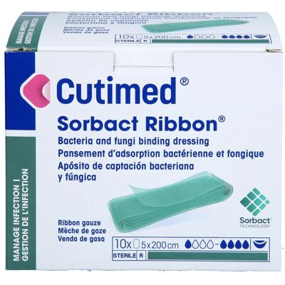 B2B Medical GmbH CUTIMED Sorbact Tamponaden Ribbon 5x200 cm 10 St. B2B Medical GmbH CUTIMED Sorbact Tamponaden Ribbon 5x200 cm 10 St.