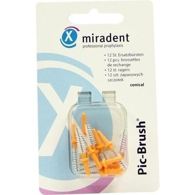 Megadent Deflogrip Gerhard Reeg GmbH PIC BRUSH Interdentalb.Ersatzb.3-5 mm kon.orange 12 St. Megadent Deflogrip Gerhard Reeg GmbH PIC BRUSH Interdentalb.Ersatzb.3-5 mm kon.orange 12 St.