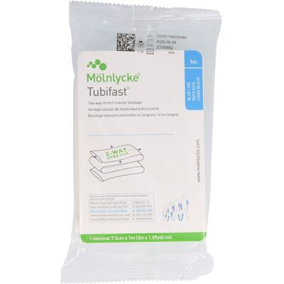 Mölnlycke Health Care GmbH TUBIFAST 2-Way Stretch 7,5 cmx1 m blau 1 St. Mölnlycke Health Care GmbH TUBIFAST 2-Way Stretch 7,5 cmx1 m blau 1 St.