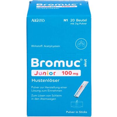 Aristo BROMUC akut Junior 100 mg Hustenlöser P.H.e.L.z.E. 20 St. Aristo BROMUC akut Junior 100 mg Hustenlöser P.H.e.L.z.E. 20 St.