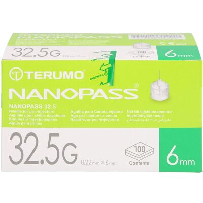 ToRa Pharma GmbH TERUMO NANOPASS 32,5 Pen Kanüle 0,22x6 mm 100 St. ToRa Pharma GmbH TERUMO NANOPASS 32,5 Pen Kanüle 0,22x6 mm 100 St.