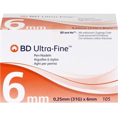 B2B Medical GmbH BD ULTRA-FINE Pen-Nadeln 6 mm 31 G 0,25 mm 105 St. B2B Medical GmbH BD ULTRA-FINE Pen-Nadeln 6 mm 31 G 0,25 mm 105 St.