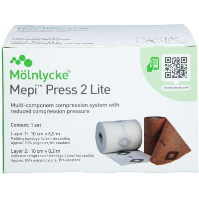 Mölnlycke Health Care GmbH MEPI PRESS 2 Lite Komp.Sys.10cm Knöchelumf.18-32cm 1 St. Mölnlycke Health Care GmbH MEPI PRESS 2 Lite Komp.Sys.10cm Knöchelumf.18-32cm 1 St.