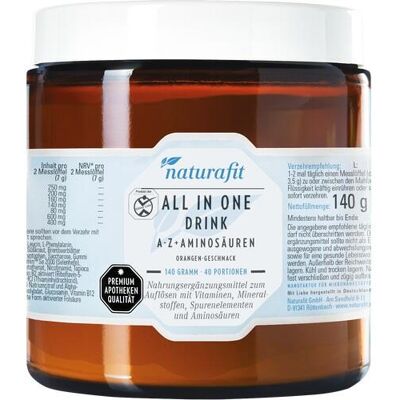 NaturaFit GmbH NATURAFIT All in One Drink A-Z+Aminosäuren Pulver 140 g NaturaFit GmbH NATURAFIT All in One Drink A-Z+Aminosäuren Pulver 140 g