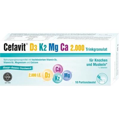 Cefak KG CEFAVIT D3 K2 Mg Ca 2.000 Trinkgranulat 10 St. (60 g) Cefak KG CEFAVIT D3 K2 Mg Ca 2.000 Trinkgranulat 10 St. (60 g)