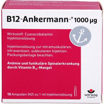 Wörwag Pharma GmbH & Co. KG B12 ANKERMANN 1000 µg Injektionslösung Amp. 10 ml Wörwag Pharma GmbH & Co. KG B12 ANKERMANN 1000 µg Injektionslösung Amp. 10 ml