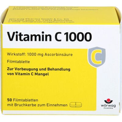 Wörwag Pharma GmbH & Co. KG VITAMIN C 1000 Filmtabletten 50 St. Wörwag Pharma GmbH & Co. KG VITAMIN C 1000 Filmtabletten 50 St.
