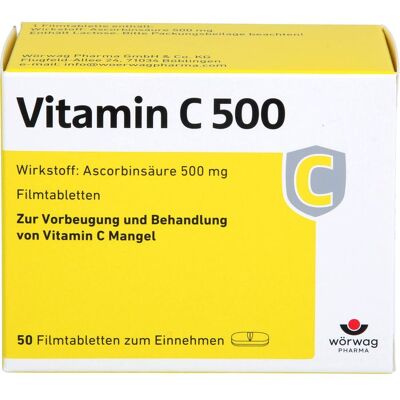 Wörwag Pharma GmbH & Co. KG VITAMIN C 500 Filmtabletten 50 St. Wörwag Pharma GmbH & Co. KG VITAMIN C 500 Filmtabletten 50 St.