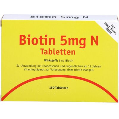 Allpharm Vertriebs GmbH BIOTIN 5 mg N Tabletten 150 St. Allpharm Vertriebs GmbH BIOTIN 5 mg N Tabletten 150 St.