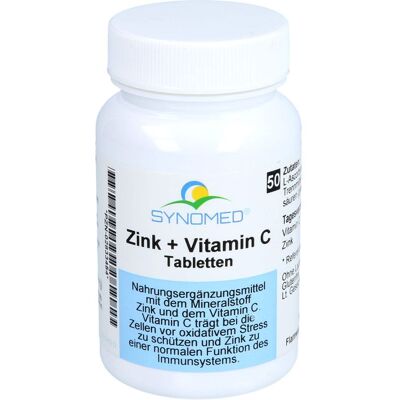 Synomed GmbH ZINK+VITAMIN C Tabletten Synomed 50 St. (24 g) Synomed GmbH ZINK+VITAMIN C Tabletten Synomed 50 St. (24 g)