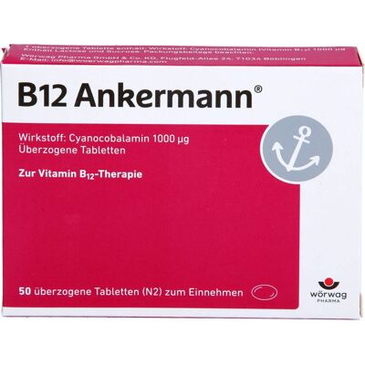 Wörwag Pharma GmbH & Co. KG B12 ANKERMANN überzogene Tabletten 50 St. Wörwag Pharma GmbH & Co. KG B12 ANKERMANN überzogene Tabletten 50 St.