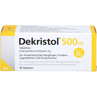 MIBE GmbH Arzneimittel DEKRISTOL 500 I.E. Tabletten 50 St. MIBE GmbH Arzneimittel DEKRISTOL 500 I.E. Tabletten 50 St.