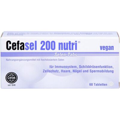 Cefak KG CEFASEL 200 nutri Selen-Tabs 60 St. (17,1 g) Cefak KG CEFASEL 200 nutri Selen-Tabs 60 St. (17,1 g)