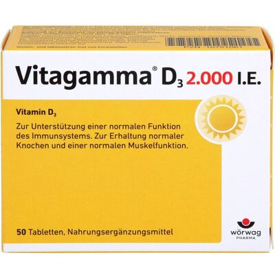 Wörwag Pharma GmbH & Co. KG VITAGAMMA D3 2.000 I.E. Vitamin D3 NEM Tabletten 50 St. Wörwag Pharma GmbH & Co. KG VITAGAMMA D3 2.000 I.E. Vitamin D3 NEM Tabletten 50 St.