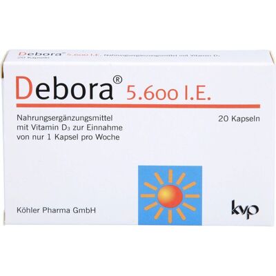 Köhler Pharma GmbH DEBORA 5.600 I.E. Kapseln 20 St. (9,6 g) Köhler Pharma GmbH DEBORA 5.600 I.E. Kapseln 20 St. (9,6 g)