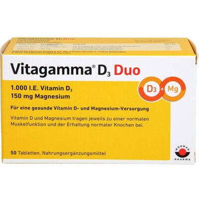 Wörwag Pharma GmbH & Co. KG VITAGAMMA D3 Duo 1.000 I.E Vit.D3 150mg Magnes.NEM 50 St. Wörwag Pharma GmbH & Co. KG VITAGAMMA D3 Duo 1.000 I.E Vit.D3 150mg Magnes.NEM 50 St.