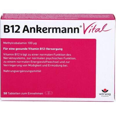 Wörwag Pharma - B12 Ankermann Vital - 50 Tabletten - Supplement Wörwag Pharma - B12 Ankermann Vital - 50 Tabletten - Supplement