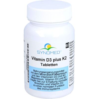 Synomed GmbH VITAMIN D3 PLUS K2 Tabletten 60 St. (25,2 g) Synomed GmbH VITAMIN D3 PLUS K2 Tabletten 60 St. (25,2 g)
