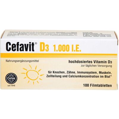 Cefak KG CEFAVIT D3 1.000 I.E. Filmtabletten 100 St. (13,7 g) Cefak KG CEFAVIT D3 1.000 I.E. Filmtabletten 100 St. (13,7 g)