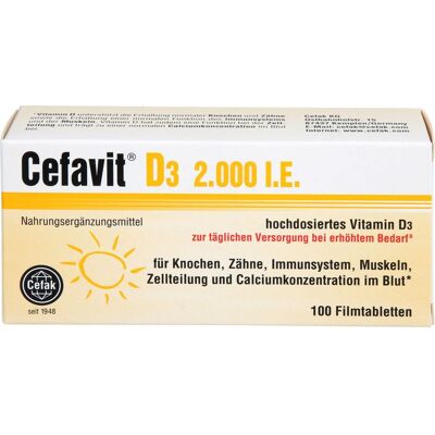 Cefak KG CEFAVIT D3 2.000 I.E. Filmtabletten 100 St. (13,7 g) Cefak KG CEFAVIT D3 2.000 I.E. Filmtabletten 100 St. (13,7 g)