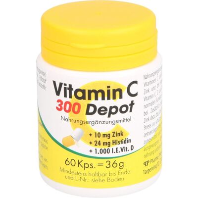 Pharma Peter GmbH VITAMIN C 300 Depot+Zink+Histidin+D Kapseln 60 St. (35,8 g) Pharma Peter GmbH VITAMIN C 300 Depot+Zink+Histidin+D Kapseln 60 St. (35,8 g)