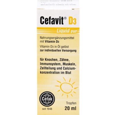 Cefak KG CEFAVIT D3 Liquid pur Tropfen zum Einnehmen 20 ml Cefak KG CEFAVIT D3 Liquid pur Tropfen zum Einnehmen 20 ml