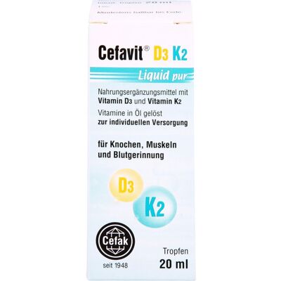 Cefak KG CEFAVIT D3 K2 Liquid pur Tropfen zum Einnehmen 20 ml Cefak KG CEFAVIT D3 K2 Liquid pur Tropfen zum Einnehmen 20 ml