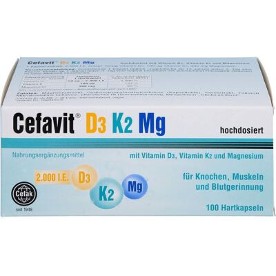 Cefak KG CEFAVIT D3 K2 Mg 2.000 I.E. Hartkapseln 100 St. (77,7 g) Cefak KG CEFAVIT D3 K2 Mg 2.000 I.E. Hartkapseln 100 St. (77,7 g)