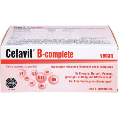 Cefak KG CEFAVIT B-complete Filmtabletten 240 St. (98,4 g) Cefak KG CEFAVIT B-complete Filmtabletten 240 St. (98,4 g)