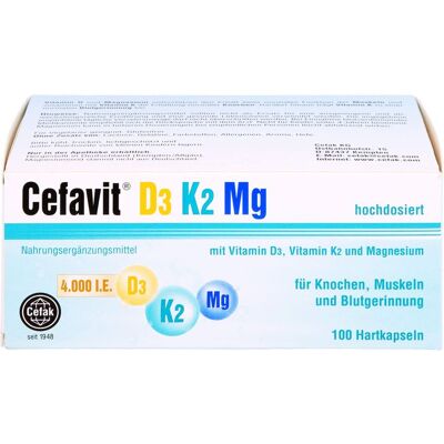 Cefak KG CEFAVIT D3 K2 Mg 4.000 I.E. Hartkapseln 100 St. (74,3 g) Cefak KG CEFAVIT D3 K2 Mg 4.000 I.E. Hartkapseln 100 St. (74,3 g)