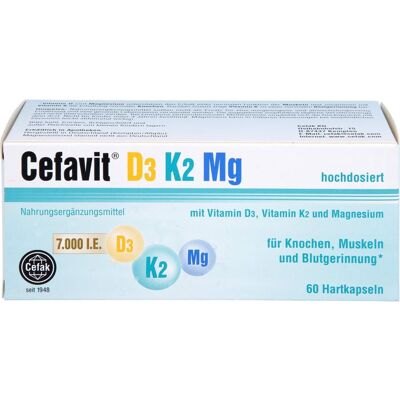 Cefak KG CEFAVIT D3 K2 Mg 7.000 I.E. Hartkapseln 60 St. (46,5 g) Cefak KG CEFAVIT D3 K2 Mg 7.000 I.E. Hartkapseln 60 St. (46,5 g)