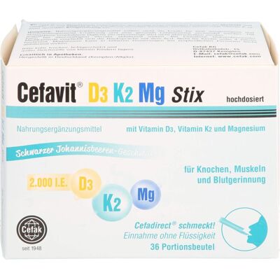 Cefak KG CEFAVIT D3 K2 Mg 2.000 I.E. Stix Granulat 36 St. (93,7 g) Cefak KG CEFAVIT D3 K2 Mg 2.000 I.E. Stix Granulat 36 St. (93,7 g)