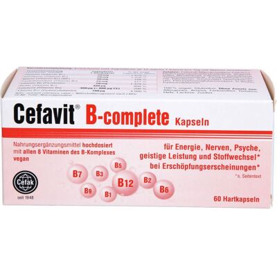 Cefak KG CEFAVIT B-complete Hartkapseln 60 St. (24,3 g) Cefak KG CEFAVIT B-complete Hartkapseln 60 St. (24,3 g)