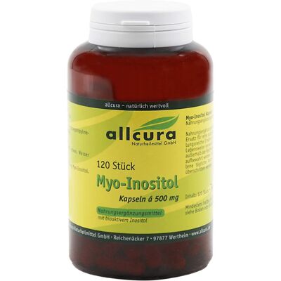 Allcura Naturheilmittel GmbH MYO-INOSITOL 500 mg Kapseln 120 St. (74,4 g) Allcura Naturheilmittel GmbH MYO-INOSITOL 500 mg Kapseln 120 St. (74,4 g)