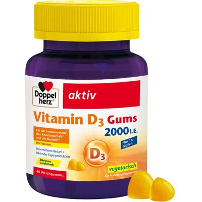 DOPPELHERZ Vitamin D3 2000 IE Gummis - Vitamin D3 2000 IE, Gummis, 40 Stück DOPPELHERZ Vitamin D3 2000 IE Gummis - Vitamin D3 2000 IE, Gummis, 40 Stück