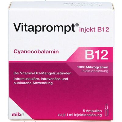 MIBE GmbH Arzneimittel VITAPROMPT injekt B12 1000 µg Injektionslösung 5 ml MIBE GmbH Arzneimittel VITAPROMPT injekt B12 1000 µg Injektionslösung 5 ml